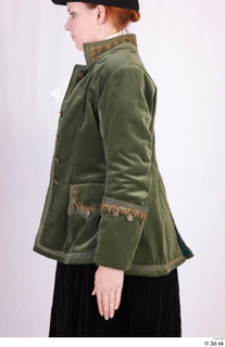  Photos Woman in Historical Dress 96 18th century green jacket historical clothing upper body 0004.jpg